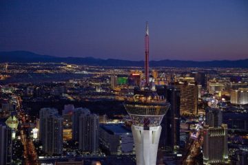 Panoramic view of Las Vegas high rise buildings