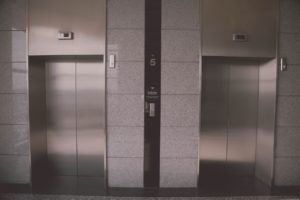 Elevators in a high rise building